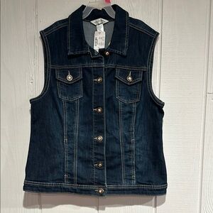 Christopher & Banks Denim Sleeveless Vest-NWT